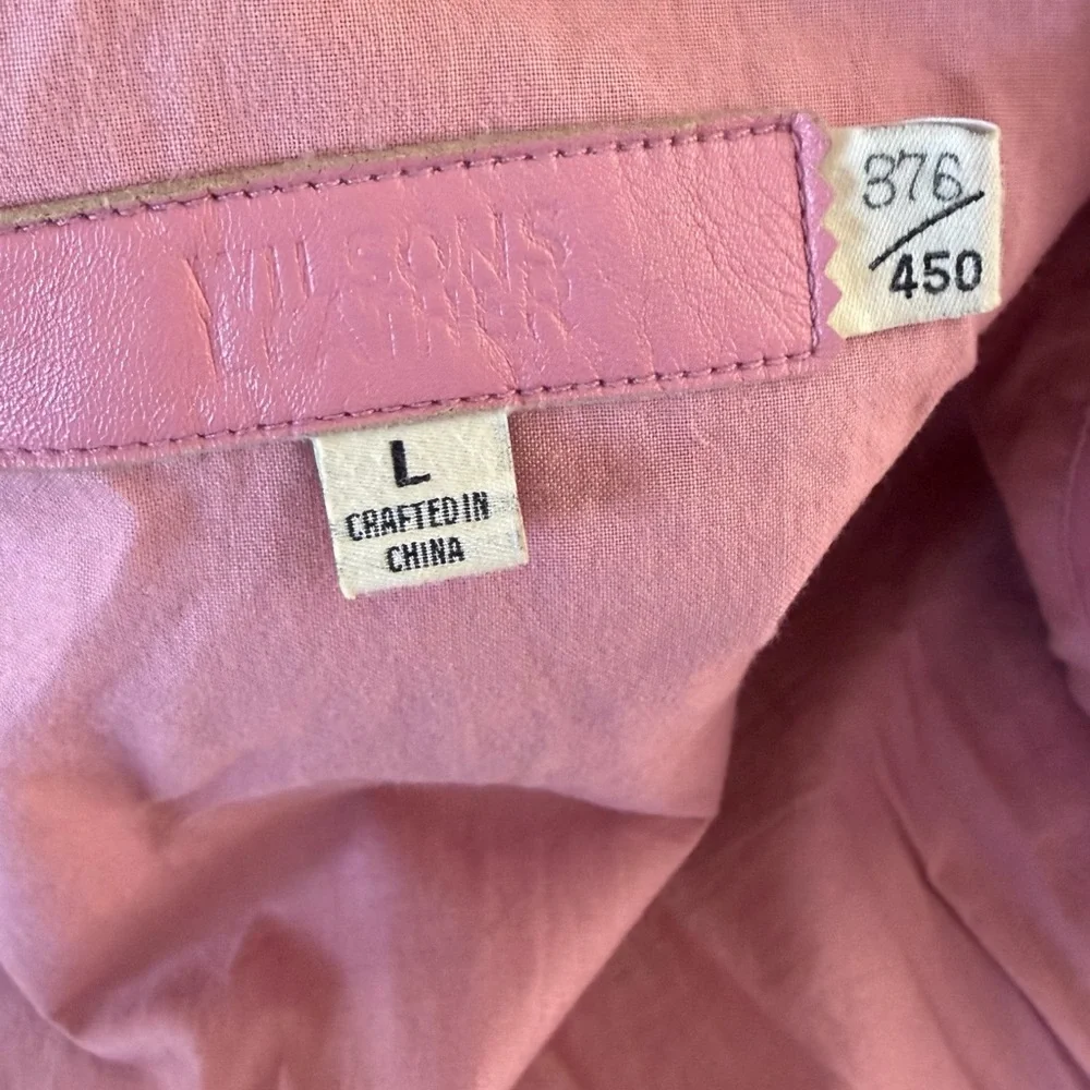 Y2K Wilson Genuine Leather Pink Moto Jacket - Picture 9 of 9